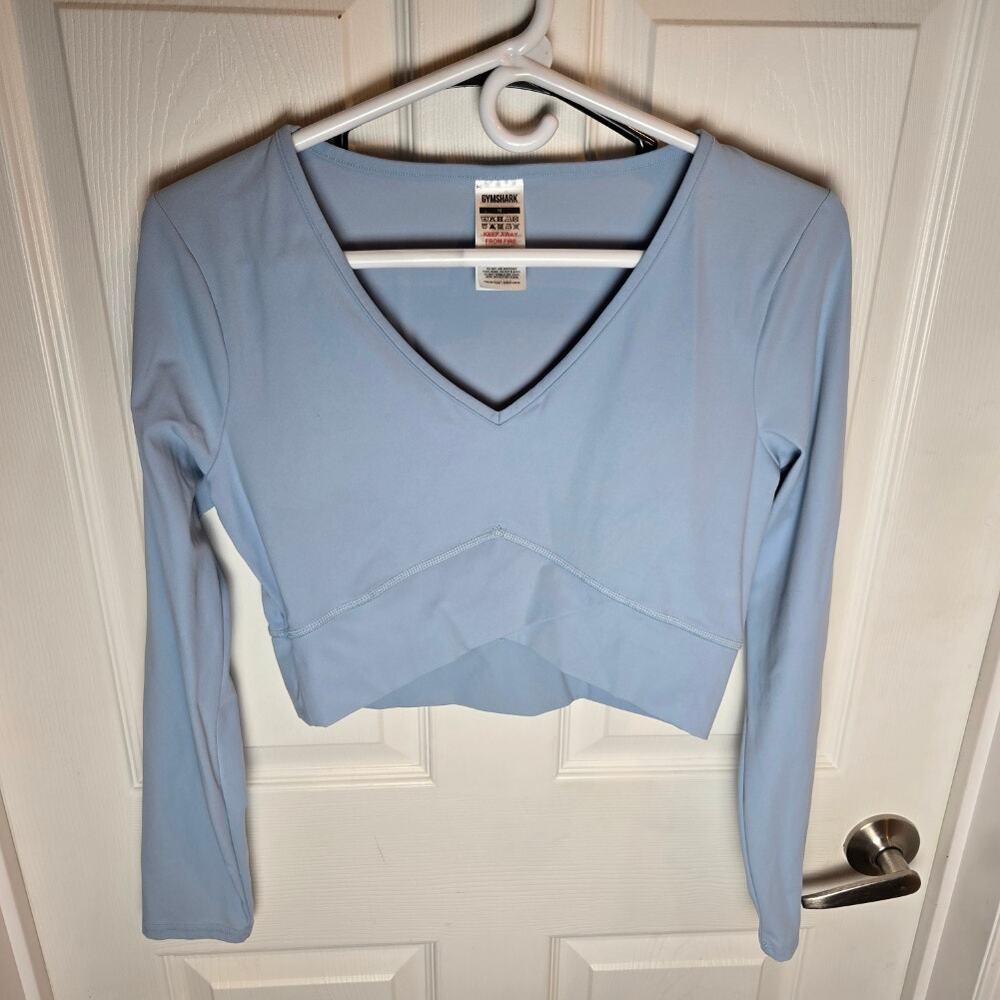 GYMSHARK WOMENS SZ M CROPPED CROSSOVER LS Athleisure, Gorpcore, Gymcore Sporty